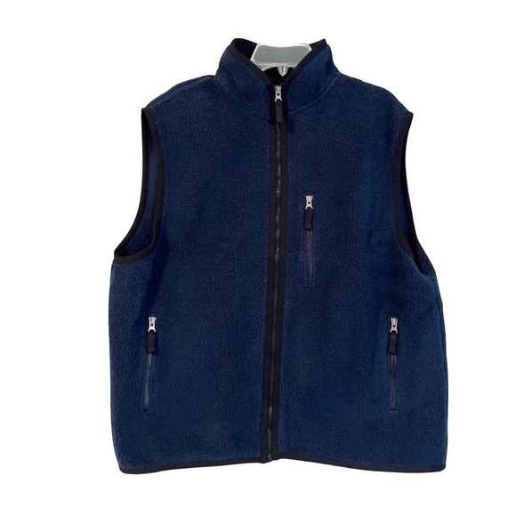 GAP Other - Gap Blue/Black Fleece Mens Front Zip Pockets Vest SZ: XL